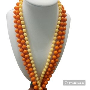 Orange and yellow beaded necklace.